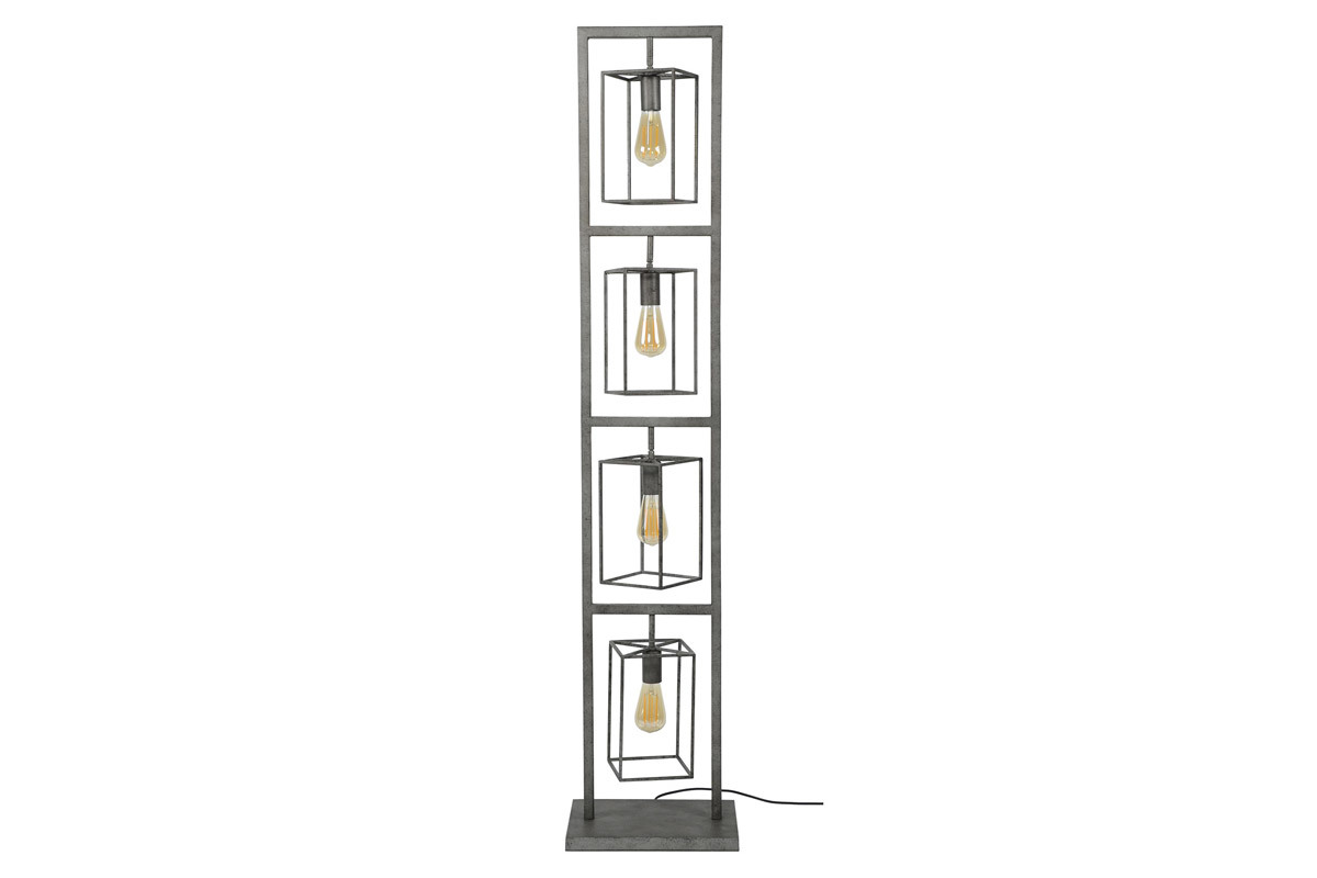 Stehleuchte Industriell aus Metall Antik 4 Lampen QUARTO