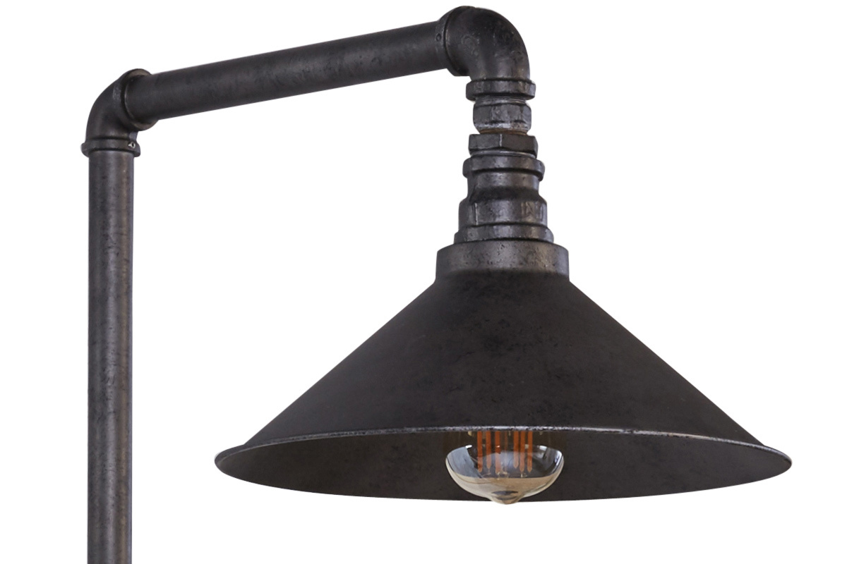 Stehleuchte industriell aus Metall Finish in Silber Vintage ELBOW