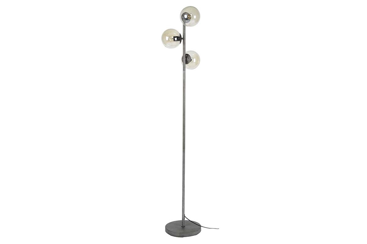 Stehleuchte industriell Glas und Metall Antiksilber Finish GLOB