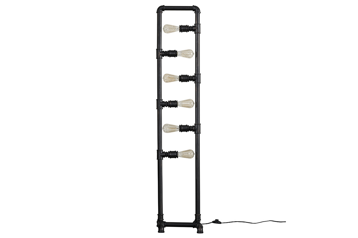 Stehleuchte Rohr industriell aus Metall 6 Lampen SLANG