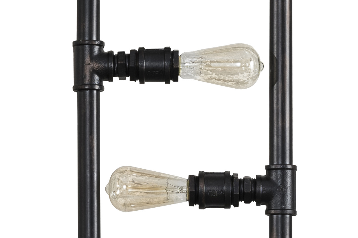 Stehleuchte Rohr industriell aus Metall 6 Lampen SLANG