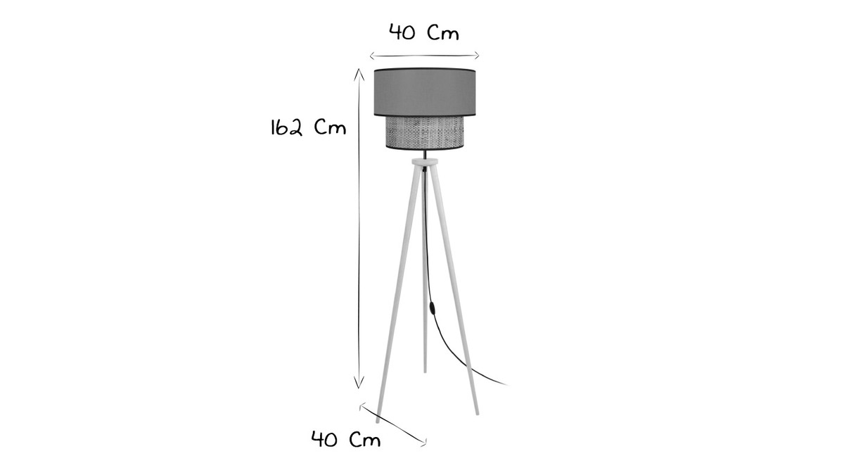 Stehleuchte Stativzylinder aus Bimaterial dunkelrot und schwarz Schrgdurchmesser 40cm CHILL