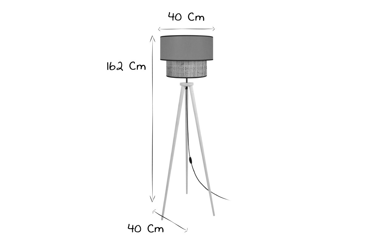 Stehleuchte Stativzylinder aus Bimaterial dunkelrot und schwarz Schrgdurchmesser 40cm CHILL