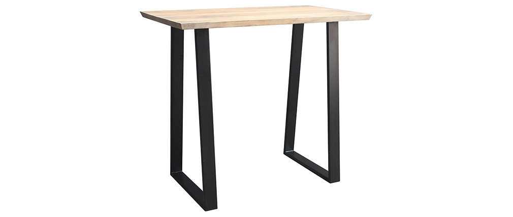Stehtisch Mango und schwarzes Metall 120cm VIJAY