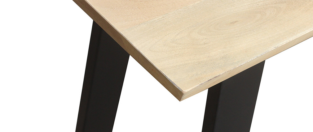 Stehtisch Mango und schwarzes Metall 120cm VIJAY