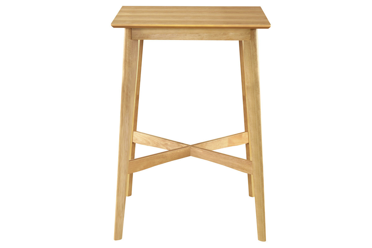 Stehtisch quadratisch helles Holz LEENA