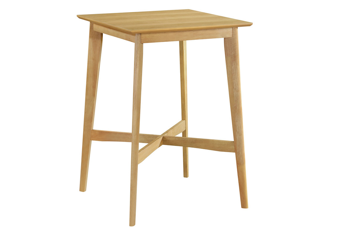Stehtisch quadratisch helles Holz LEENA