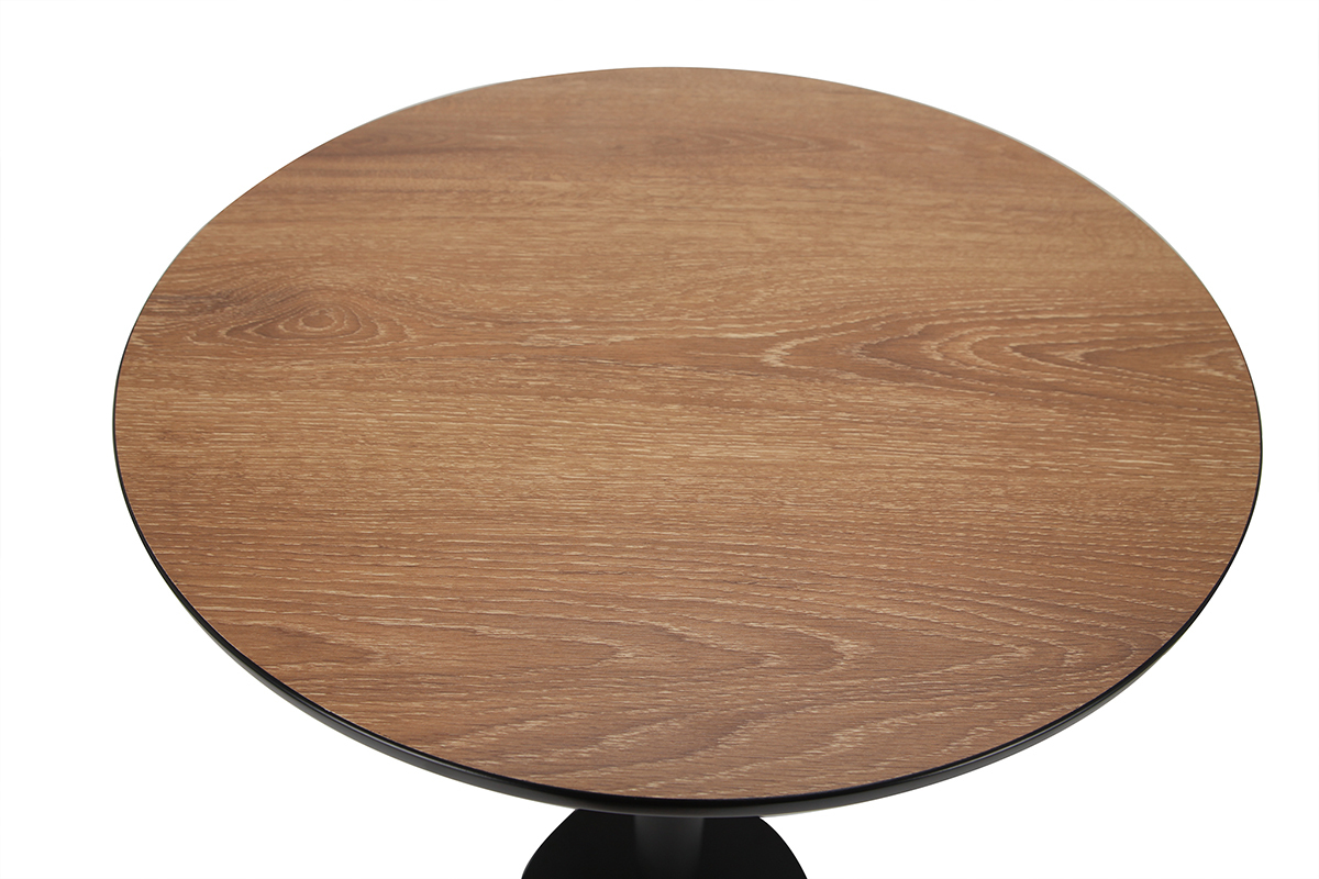 Stehtisch rund Holz und schwarz PENCO