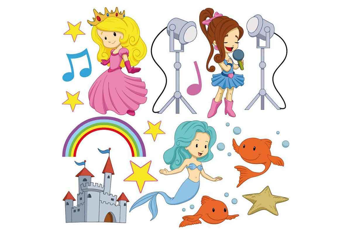 Sticker M�dchen 30x30cm