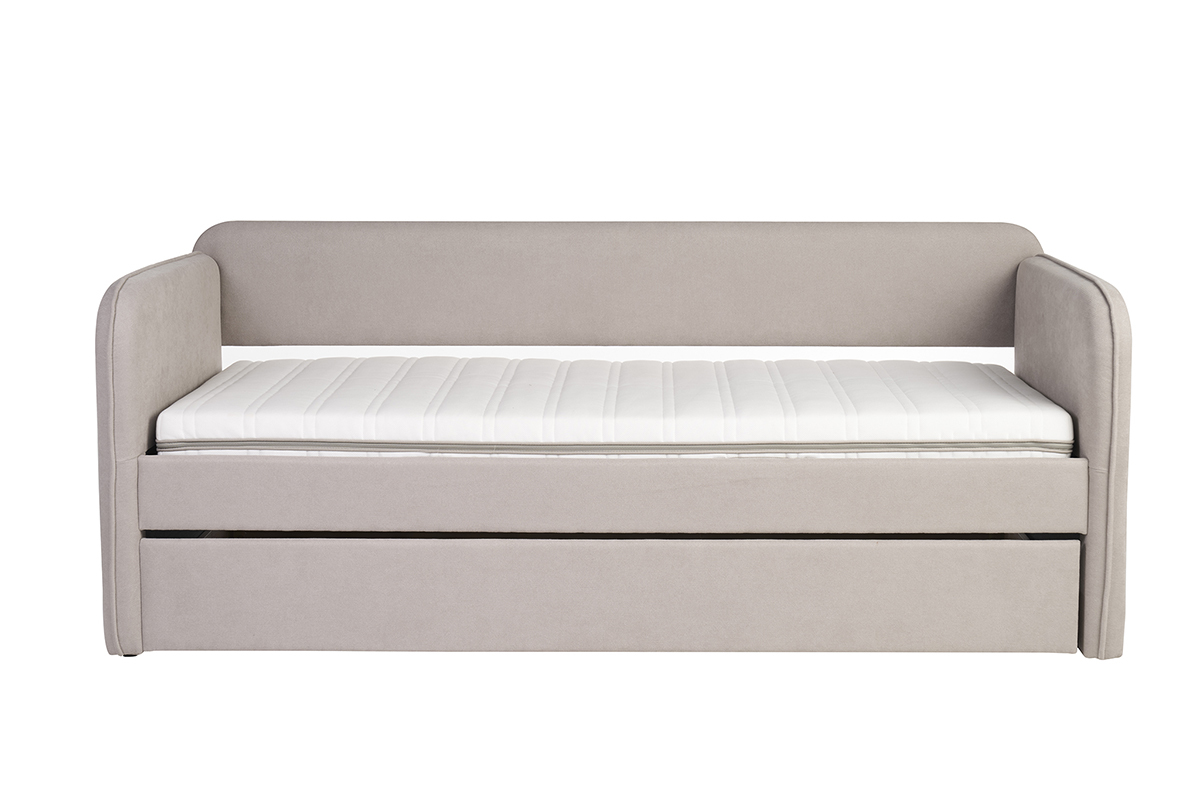 Stoff-Tagesbett in Taupe 90 x 190 cm EDISON