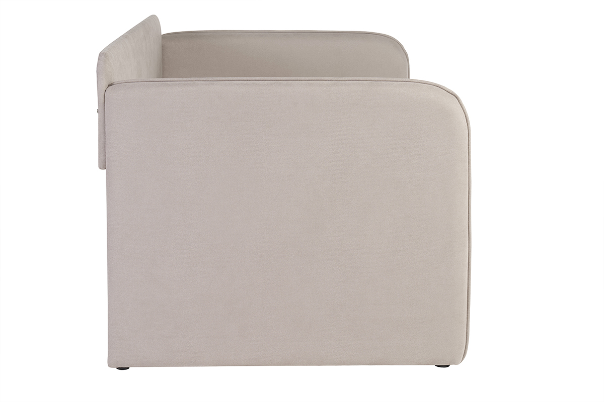 Stoff-Tagesbett in Taupe 90 x 190 cm EDISON