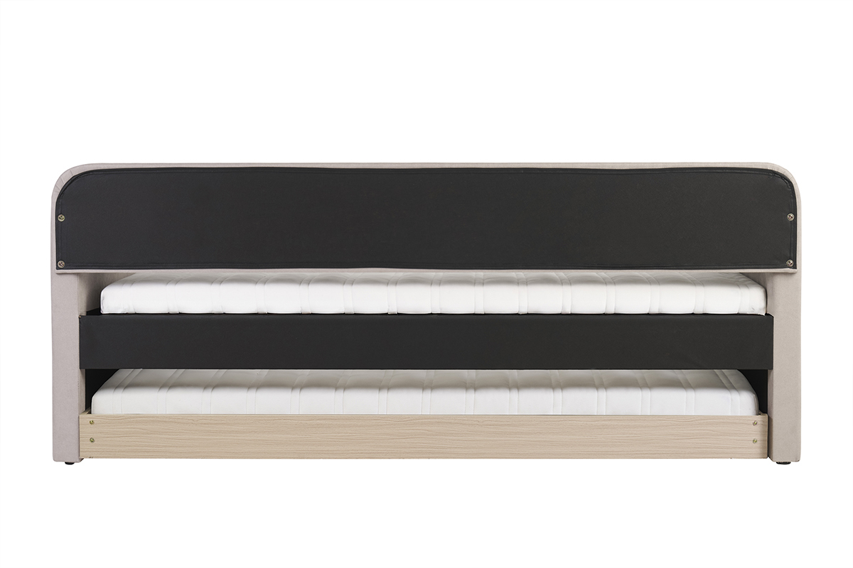 Stoff-Tagesbett in Taupe 90 x 190 cm EDISON