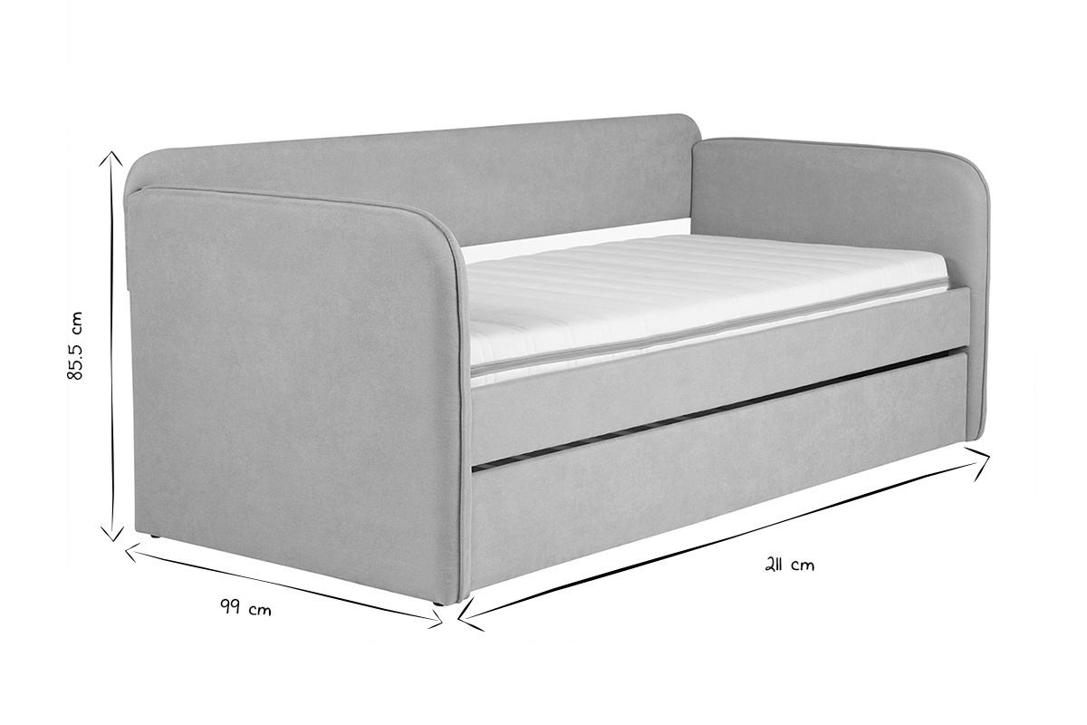 Stoff-Tagesbett in Taupe 90 x 190 cm EDISON