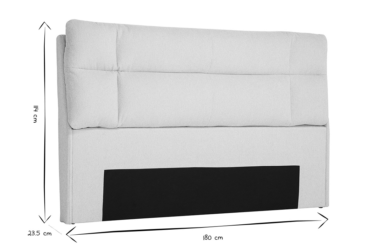 Stoffkopfteil in Beige texturiert L160 cm HONO