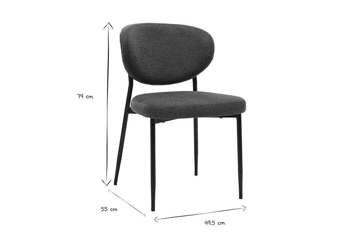 BREKA-Stuhl in Schwarz und Wei� mit den Ma�en: B49,5 x T55 x H79 cm.