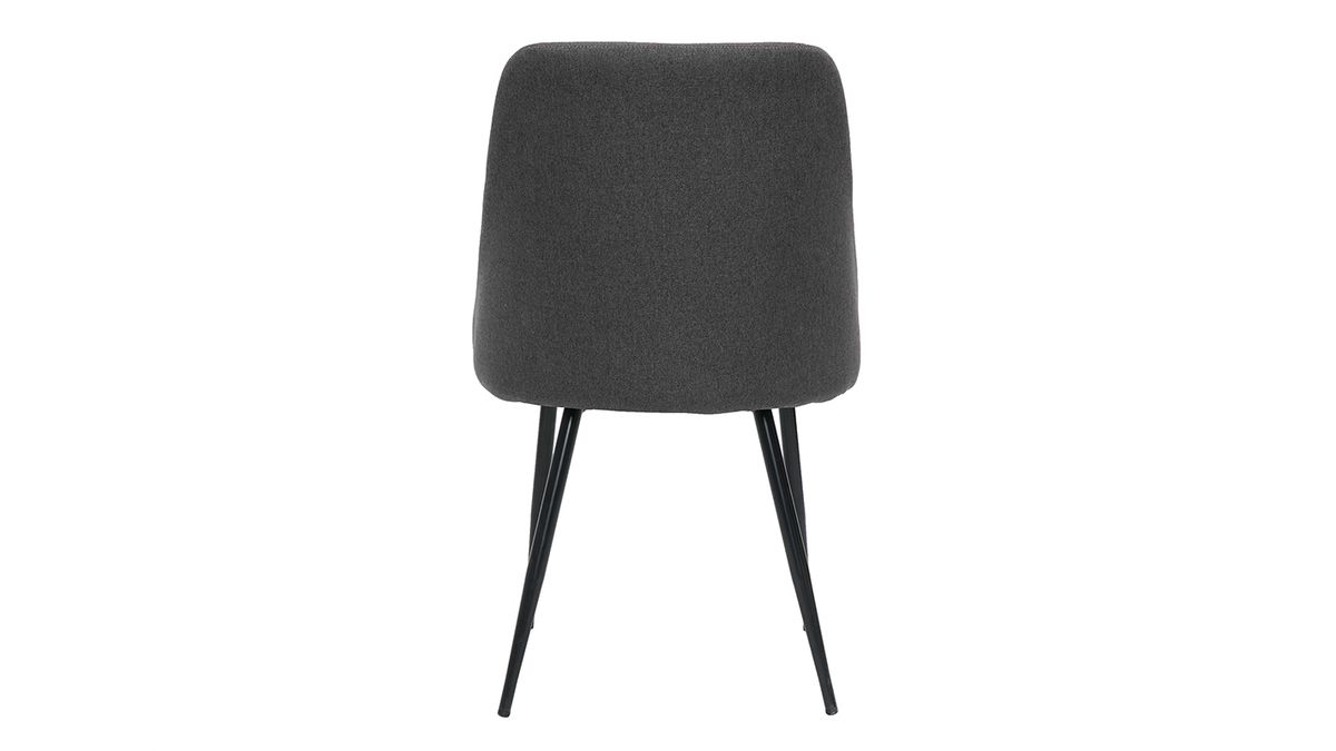 Stuhl aus dunkelgrauem Stoffe mit Beinen aus Metall (2er-Set) HIGGINS