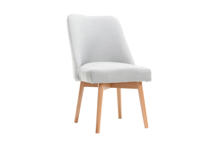 Stuhl skandinavisch Stoff Grau Beine Holz hell LIV