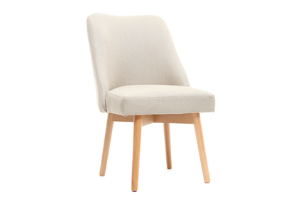 Stuhl skandinavisch Stoff naturfarben Beine Holz hell LIV