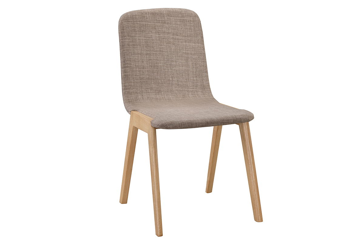 St�hle 2er-Set - Eiche und hellgrauer Stoff AVA