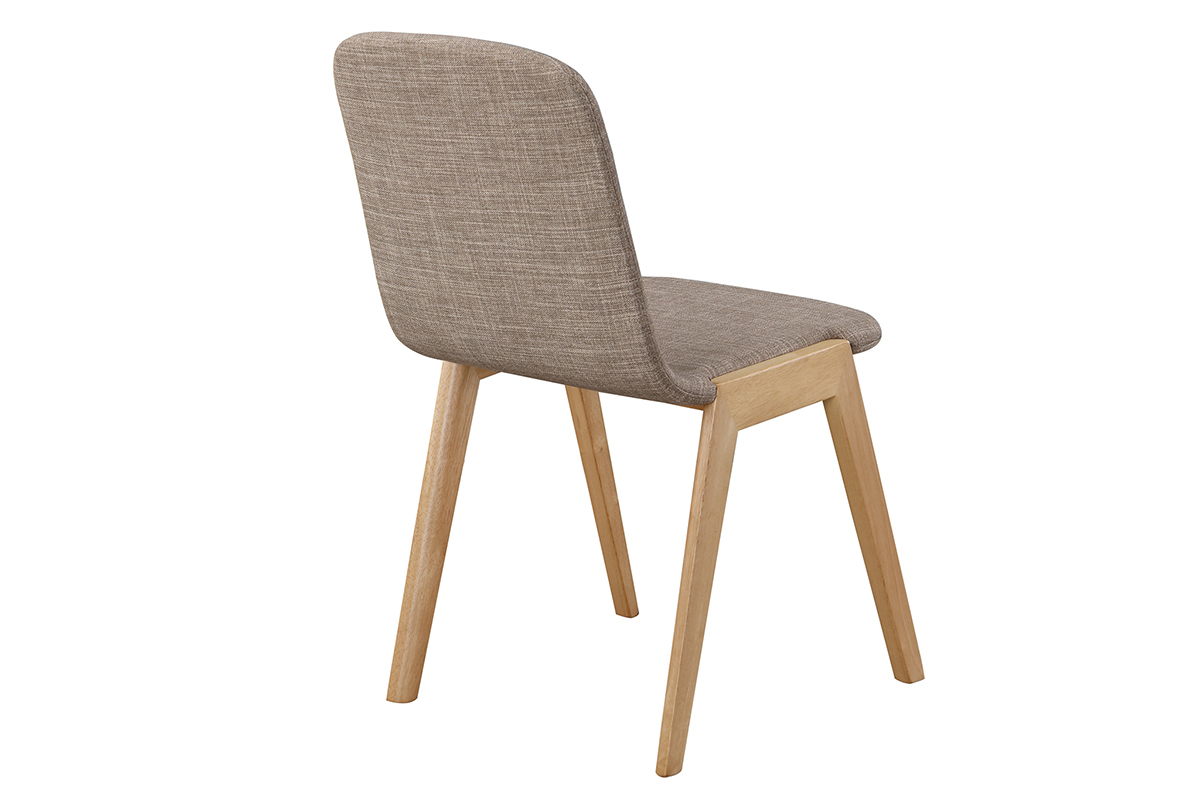 St�hle 2er-Set - Eiche und hellgrauer Stoff AVA