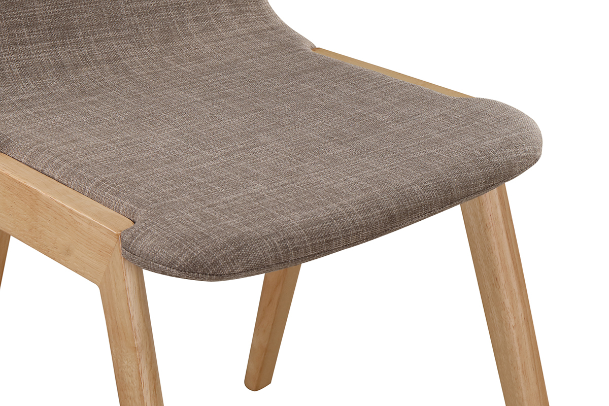 St�hle 2er-Set - Eiche und hellgrauer Stoff AVA