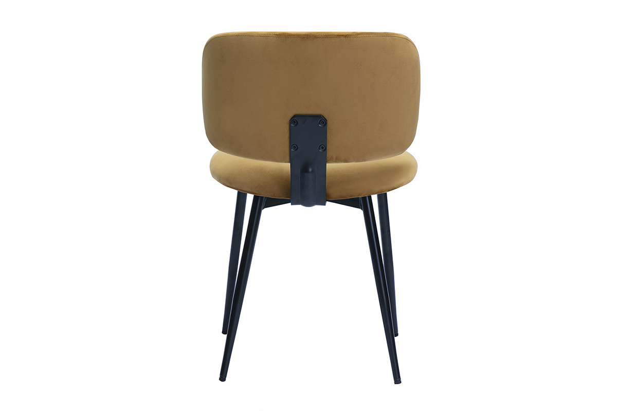 Sthle aus Bronze-Samtstoff und schwarzem Metall (2er-Set) ATRIUM
