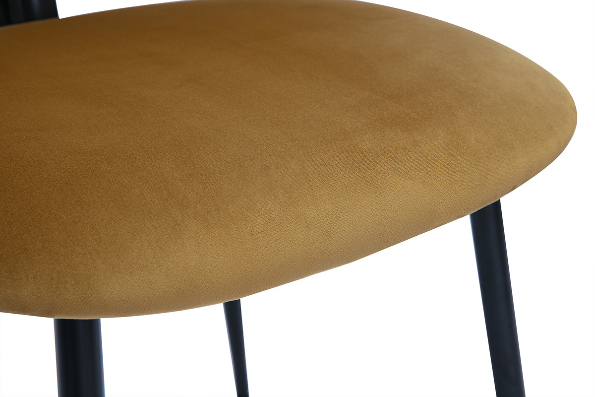 Sthle aus Bronze-Samtstoff und schwarzem Metall (2er-Set) ATRIUM