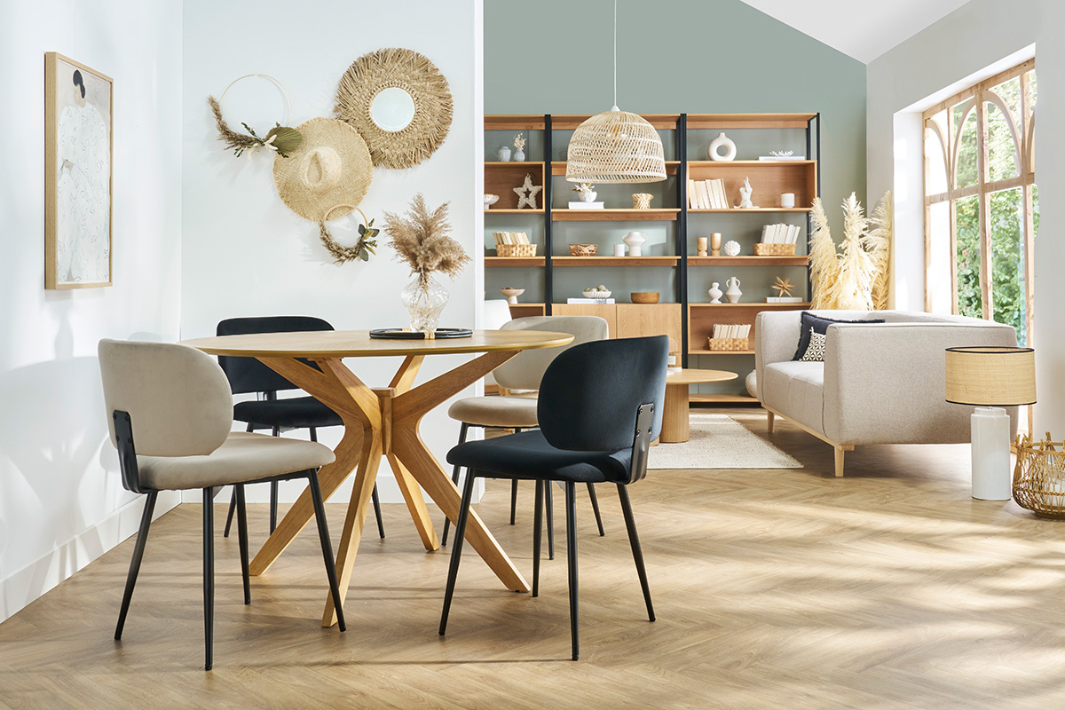 Sthle aus Bronze-Samtstoff und schwarzem Metall (2er-Set) ATRIUM