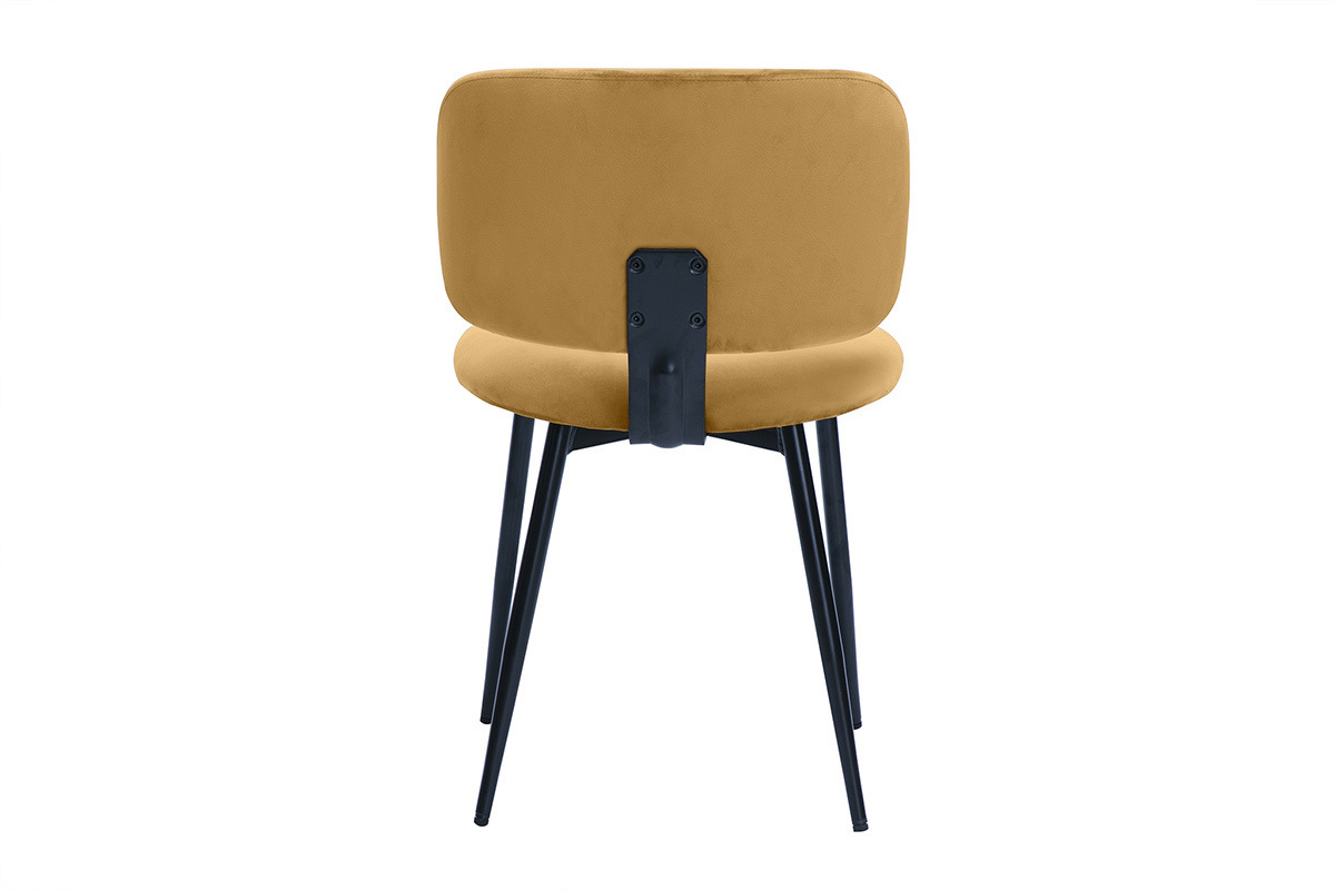 Sthle aus Bronze-Samtstoff und schwarzem Metall (2er-Set) ATRIUM