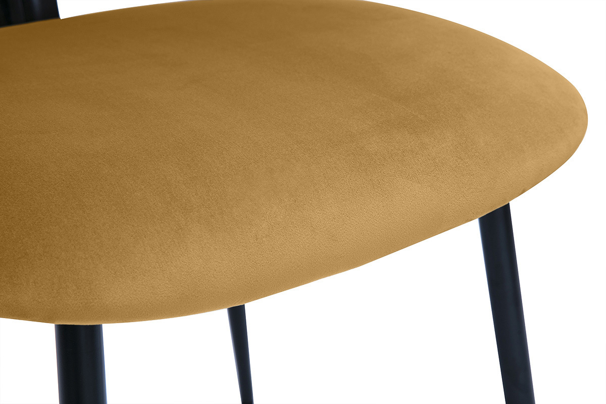 Sthle aus Bronze-Samtstoff und schwarzem Metall (2er-Set) ATRIUM