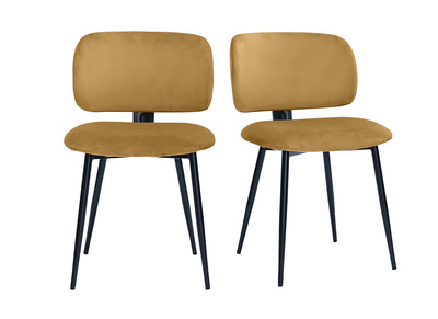Stühle aus Bronze-Samtstoff und schwarzem Metall (2er-Set) ATRIUM