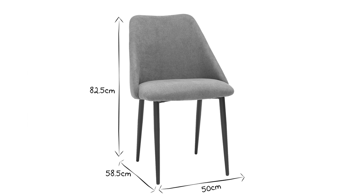 Stühle aus grauem Samtstoff mit Samteffekt (2er-Satz) ELLO