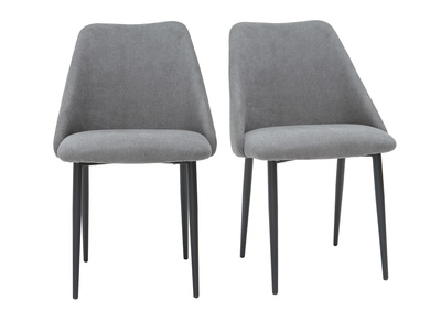 Stühle aus grauem Samtstoff mit Samteffekt (2er-Satz) ELLO