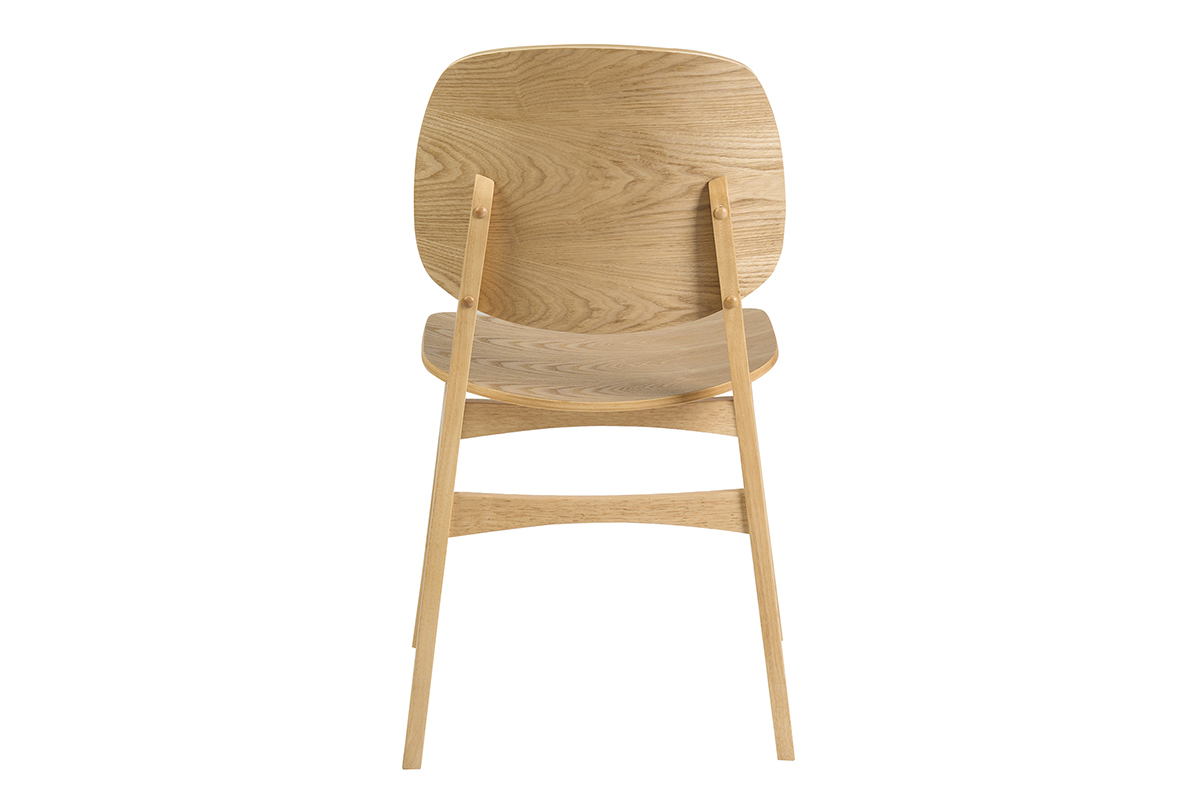 St�hle aus hellem Eschenholz, R�ckansicht, skandinavisches Design, runde Linien.