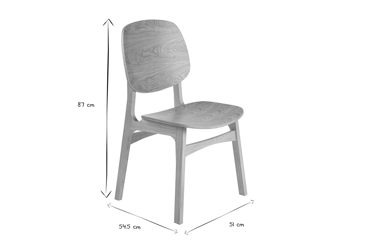 Abmessungen des Stuhls SOQUETTE in Schwarz und Wei�: 87 cm hoch, Sitzfl�che 51 cm und Tiefe 54,5 cm.