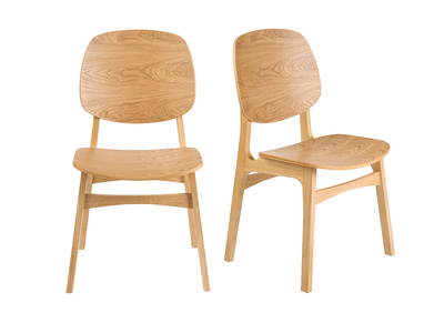 St&uuml;hle aus hellem Eschenholz (2er-Set) SOQUETTE