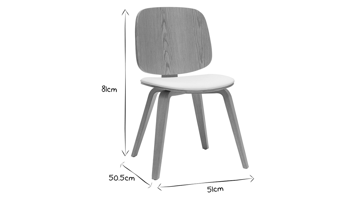 Sthle aus hellem Holz und hellgrauem Stoff (2er-Set) BECK