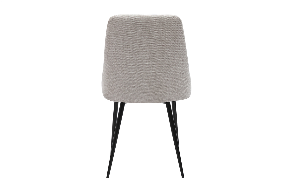 Sthle aus naturfarbenem Stoff mit Samteffekt und schwarzem Metall (2er-Set) CULT