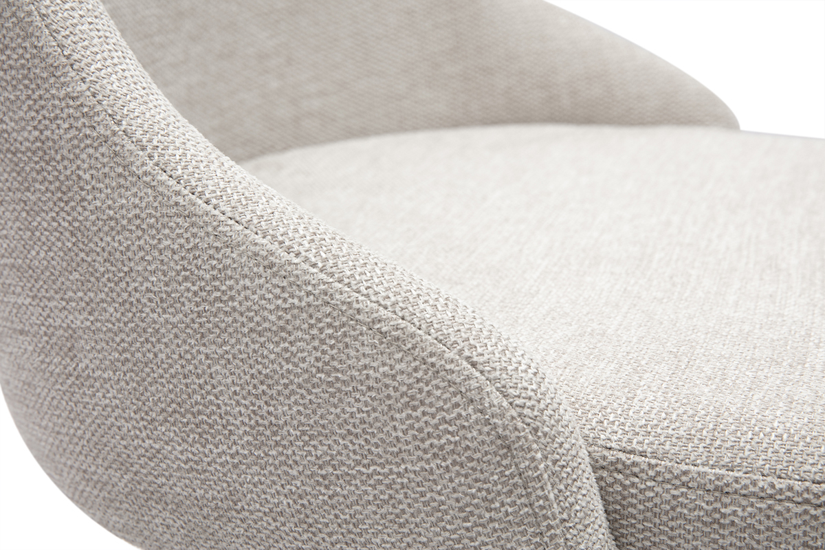 Sthle aus naturfarbenem Stoff mit Samteffekt und schwarzem Metall (2er-Set) CULT