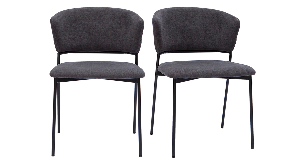 Stühle aus Samt und Metall dunkelgrau (2er-Set) FELIZ