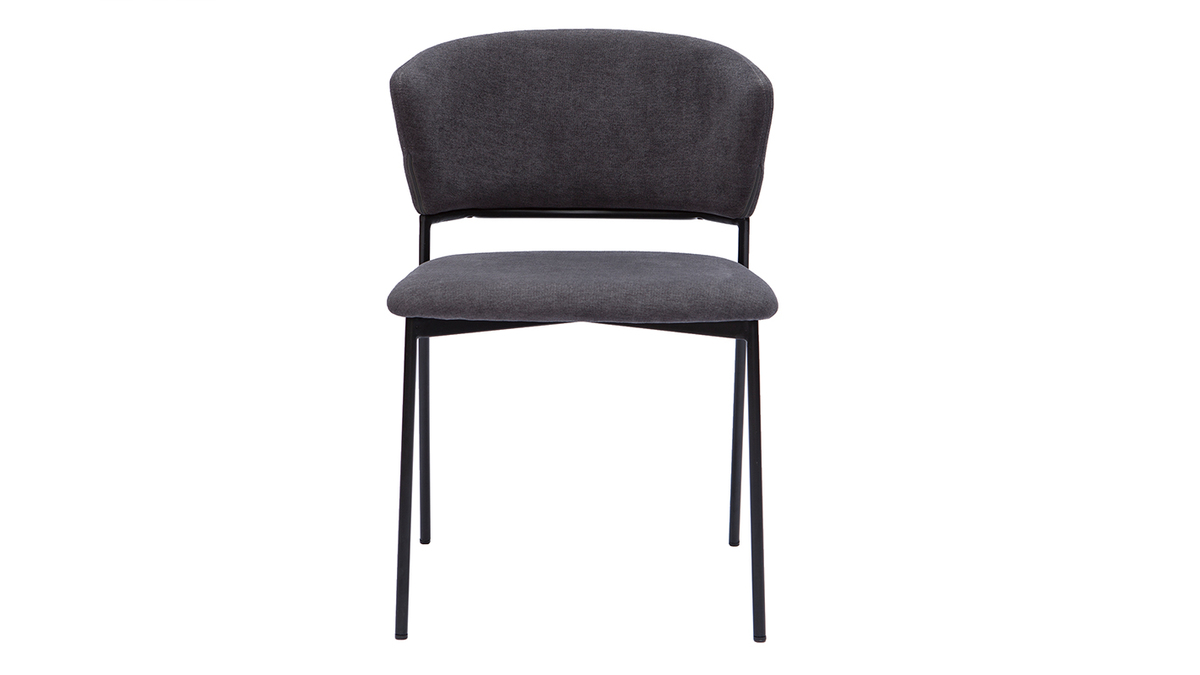 Stühle aus Samt und Metall dunkelgrau (2er-Set) FELIZ