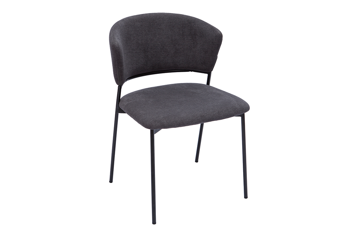 Sthle aus Samt und Metall dunkelgrau (2er-Set) FELIZ