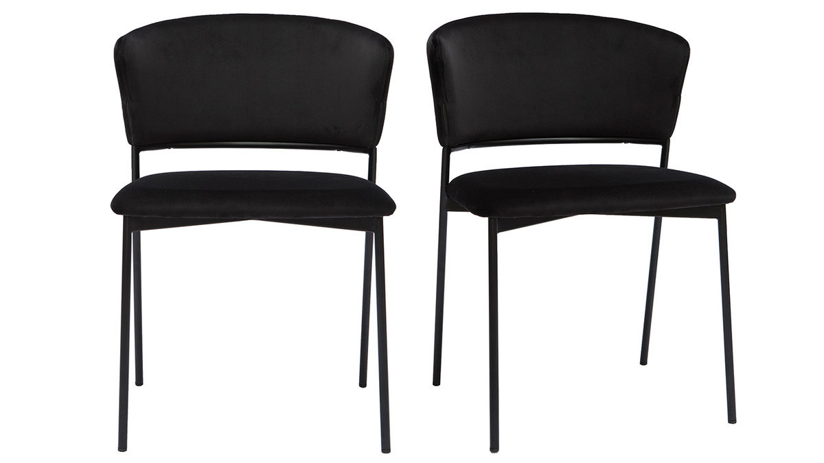 Stühle aus Samt und Metall schwarz (2er-Set) FELIZ