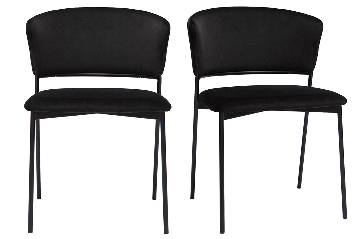 Sthle aus Samt und Metall schwarz (2er-Set) FELIZ