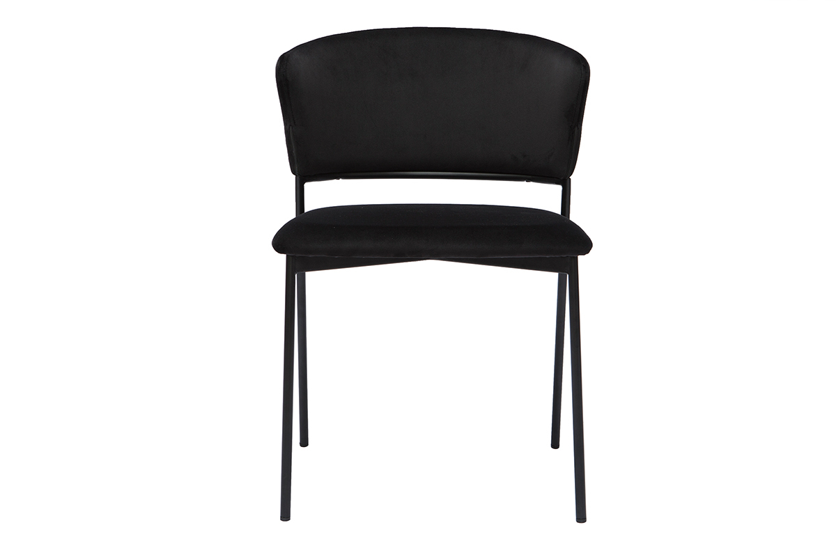 Sthle aus Samt und Metall schwarz (2er-Set) FELIZ