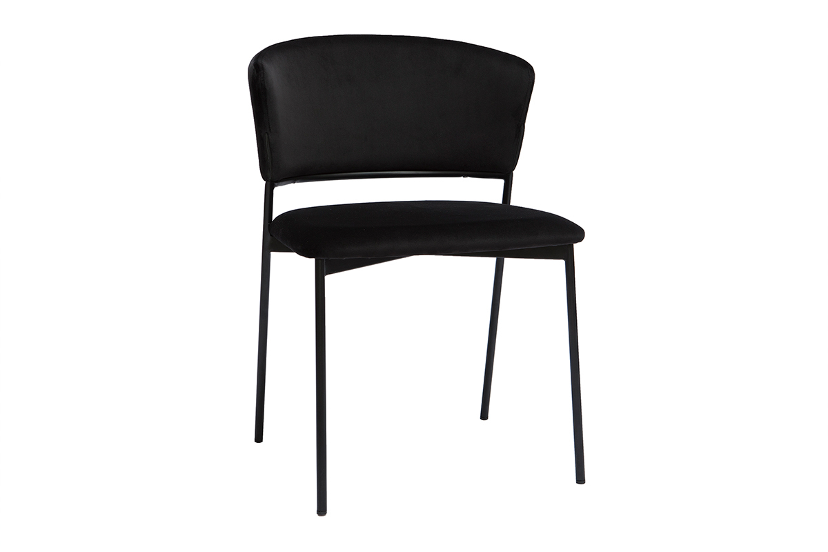 Sthle aus Samt und Metall schwarz (2er-Set) FELIZ