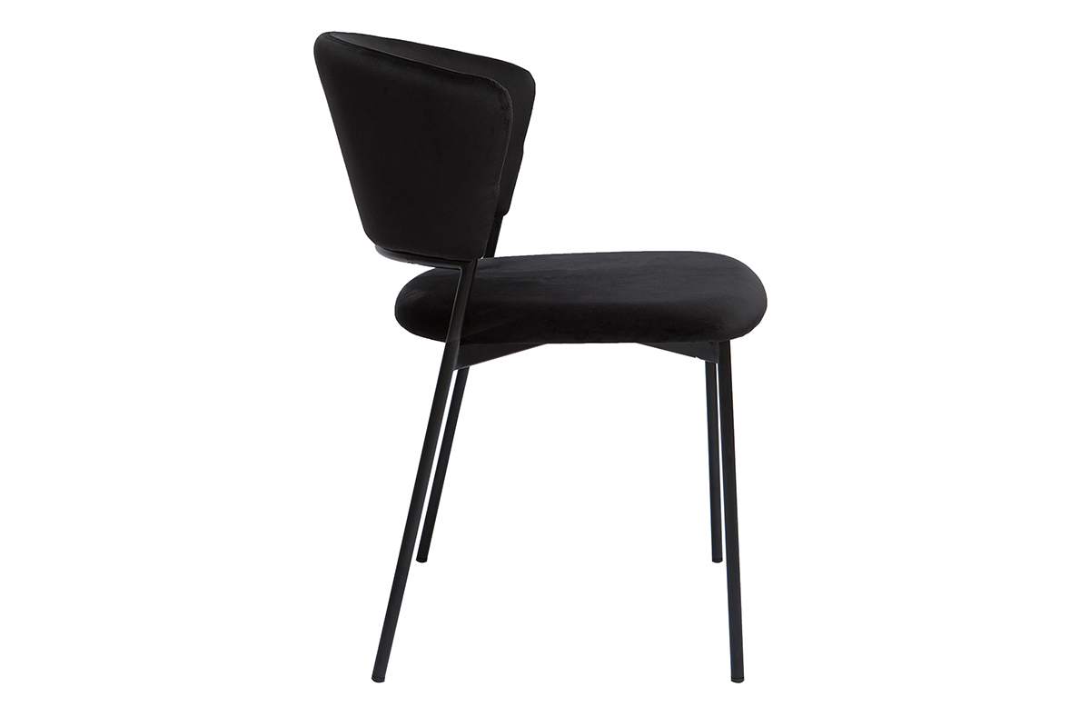 Sthle aus Samt und Metall schwarz (2er-Set) FELIZ