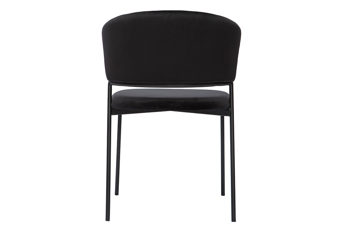 Sthle aus Samt und Metall schwarz (2er-Set) FELIZ