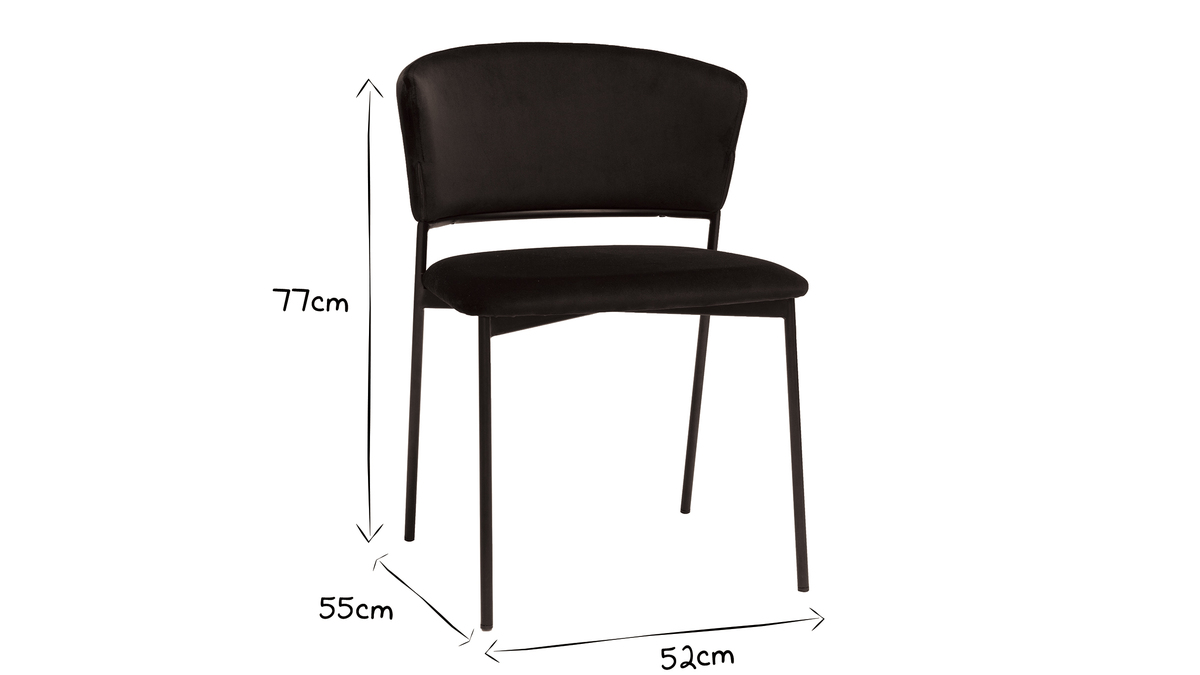 Stühle aus Samt und Metall schwarz (2er-Set) FELIZ