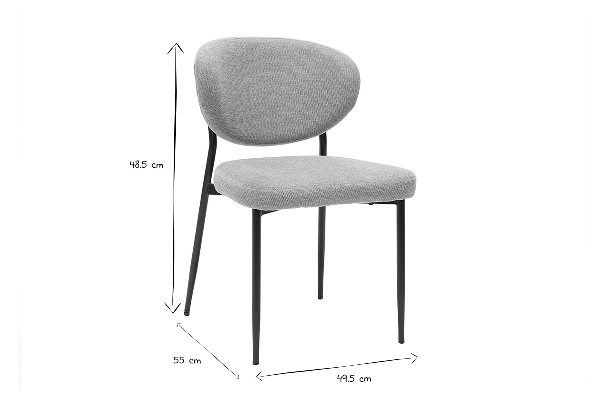 Sthle aus samtigem Textur-Terrakotta-Stoff und schwarzem Metall (2er-Set) BREKA